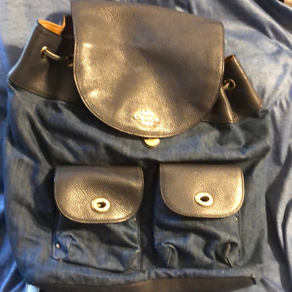 Coach denim backpack